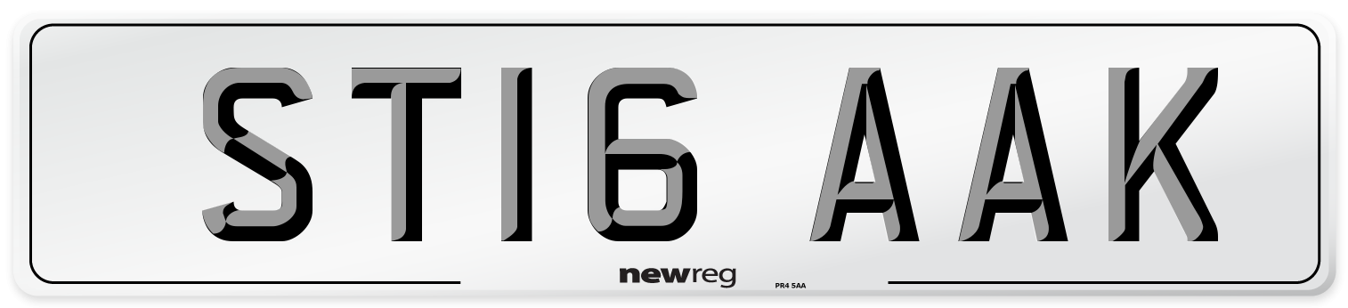 ST16 AAK Number Plate from New Reg